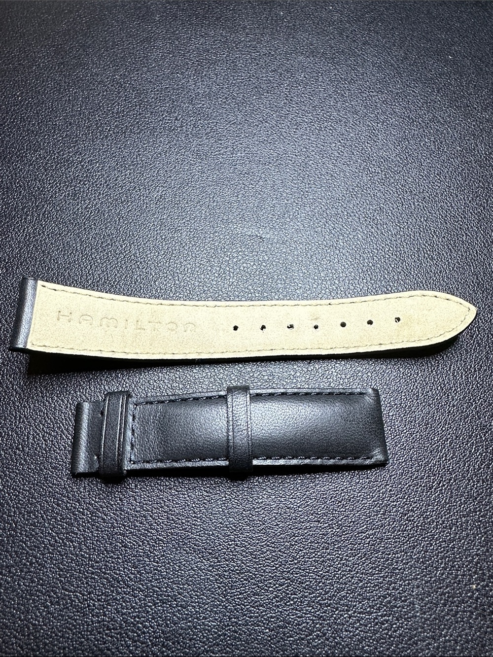 Hamilton 18mm Black Leather Watch Strap